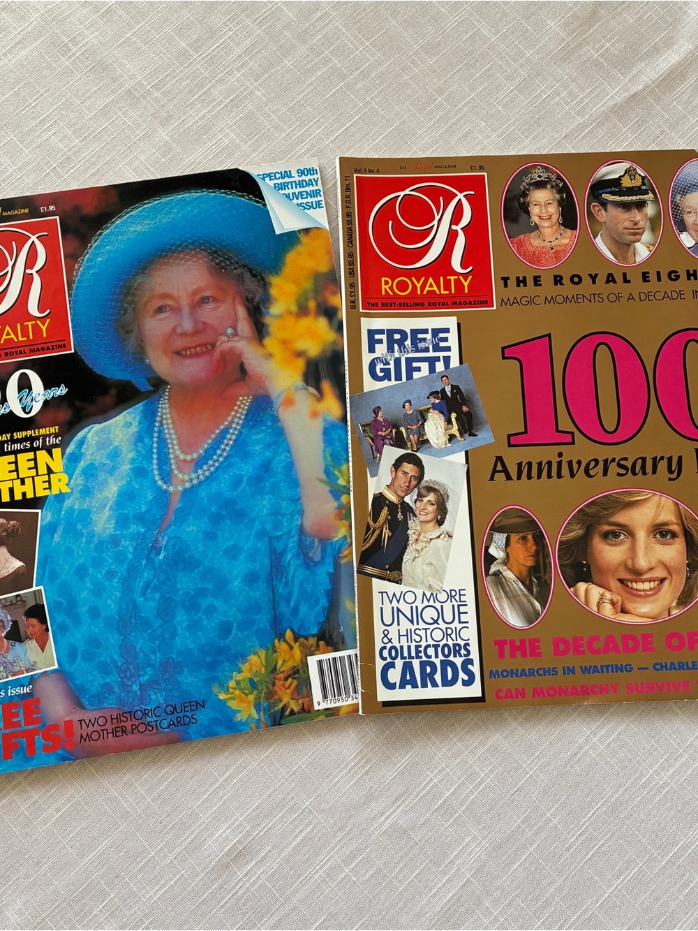 2 Royalty Magazines 1990 -100 Anniversary and 90 years Queen Mum